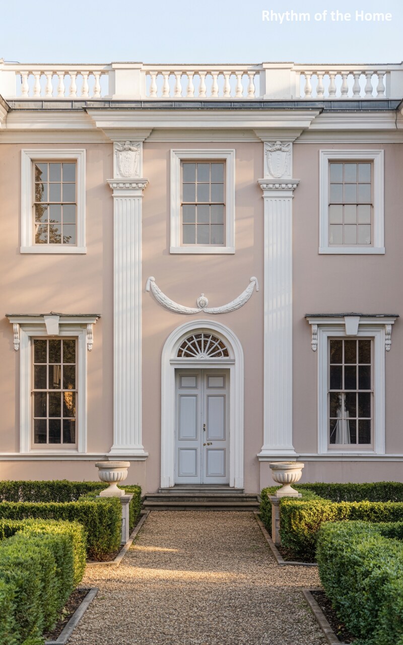 The Plaster and Pilasters of a Pink Federal Home