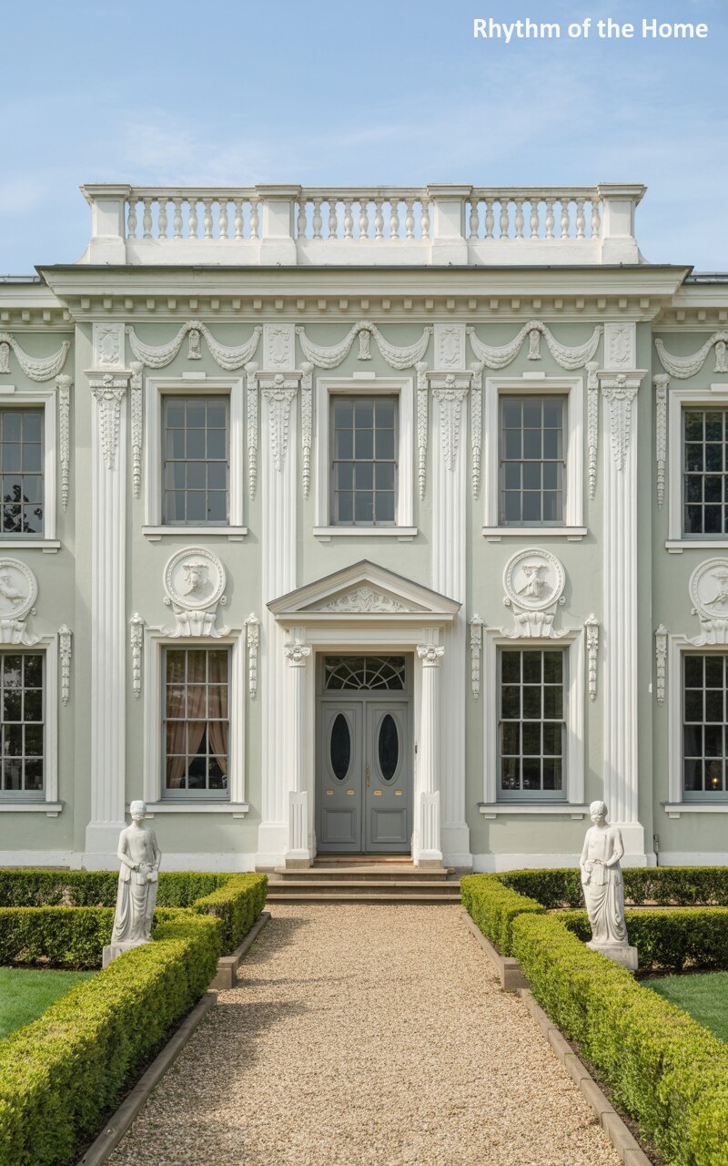 The Ornate Sage Green Federal Home