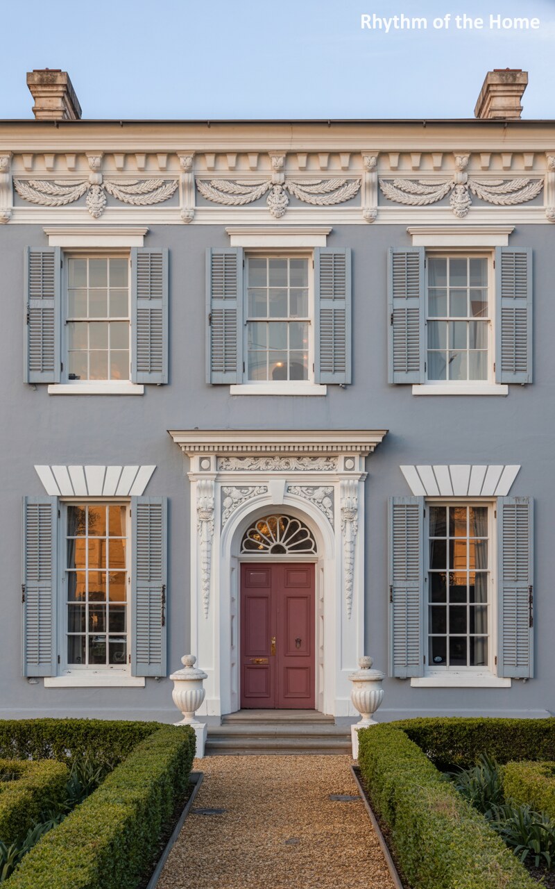 The Grey Stucco and Swags Federal Home