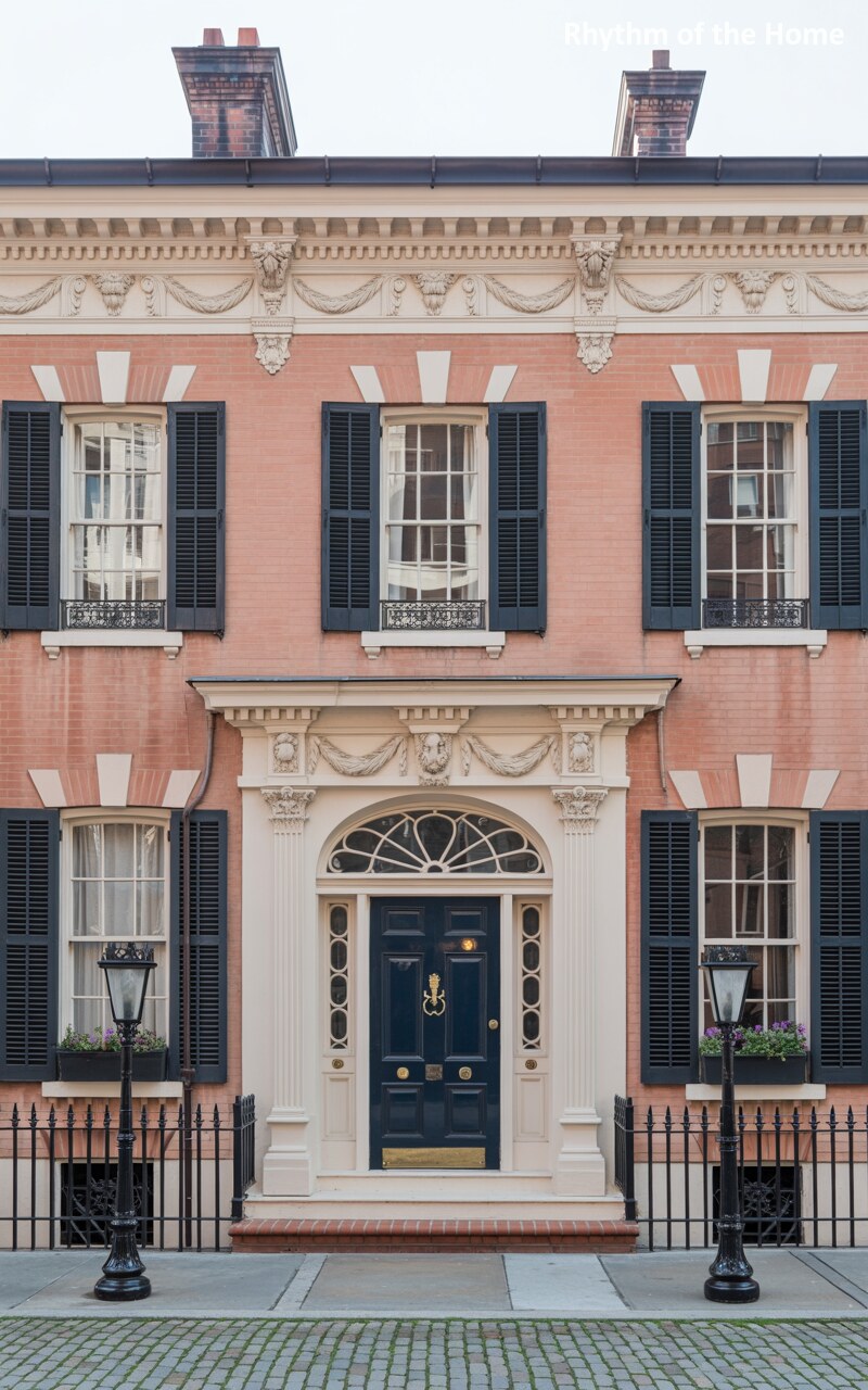 The Salmon Pink Townhouse Federal Home