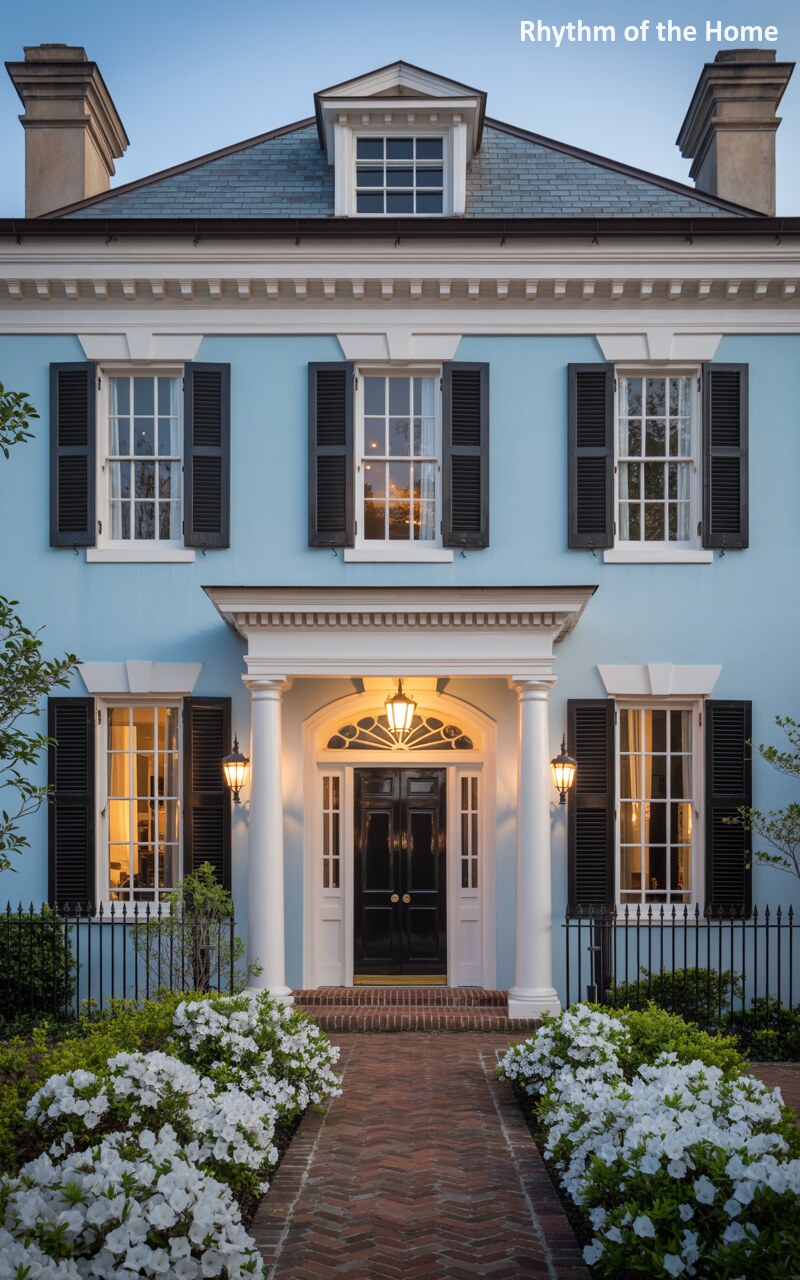 Powder Blue Perfection in a Classic Federal Home
