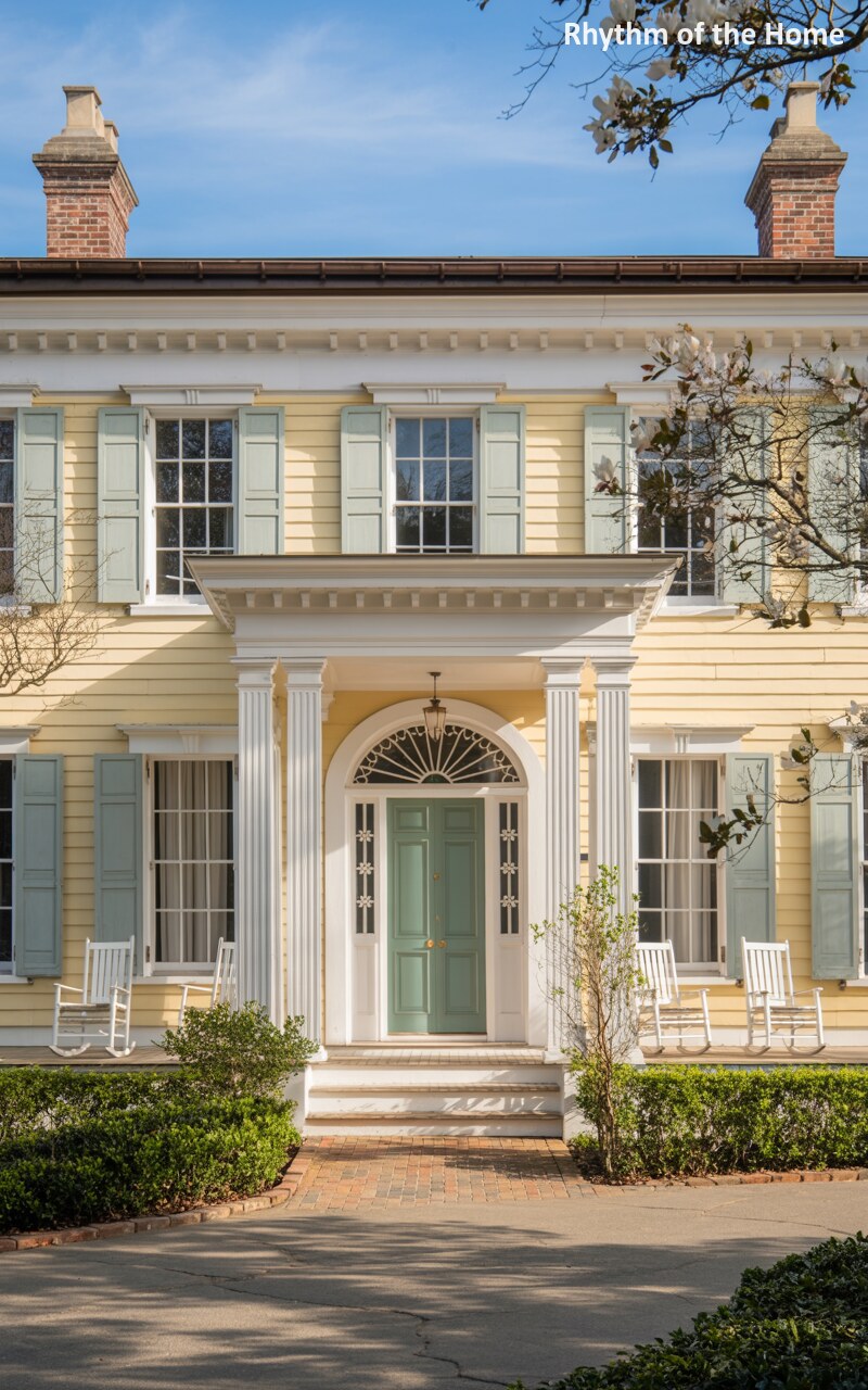 Sunny Dispositions at a Yellow Federal Home