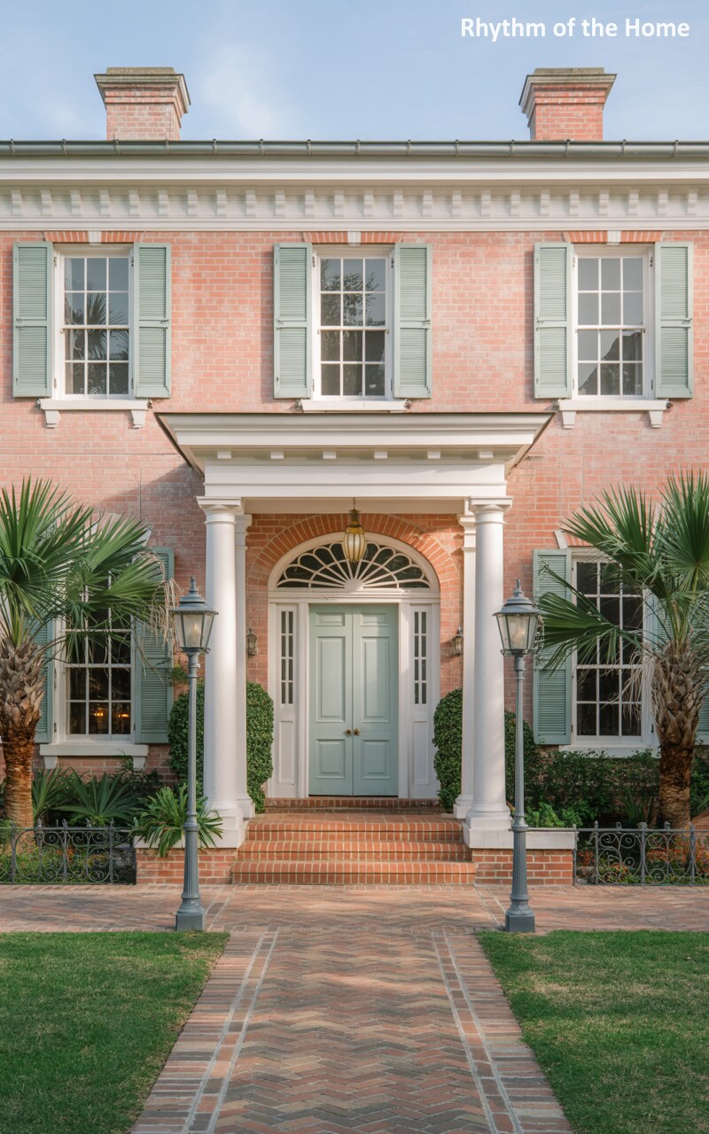 Tropical Elegance Defines This Pink Federal Home