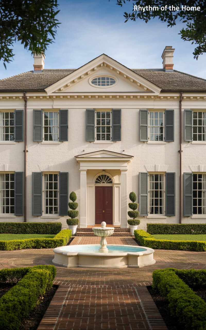 A Symmetrical Masterpiece: The Painted Brick Federal Home