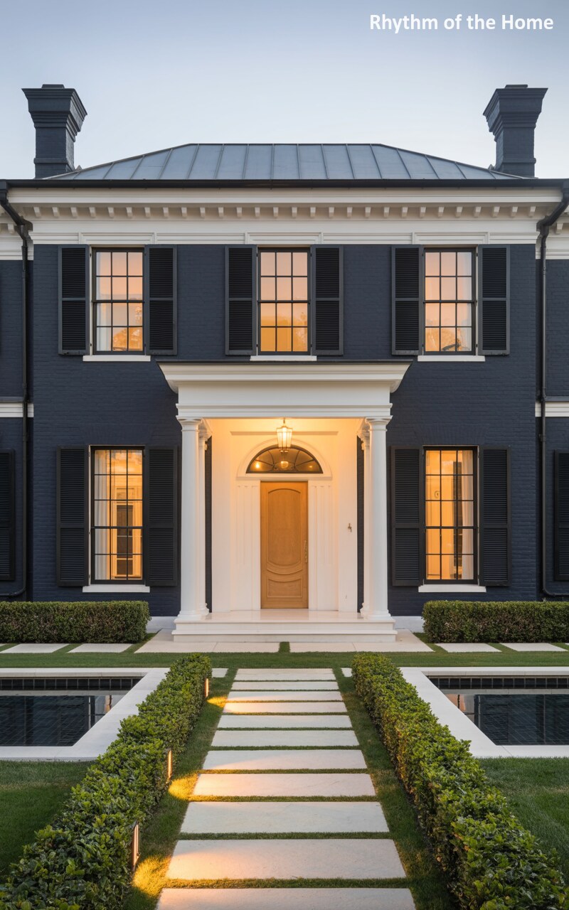 Dramatic Charcoal Hues on a Stately Federal Home