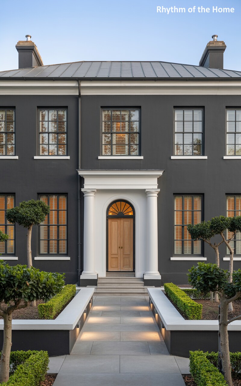 Moody Sophistication in a Charcoal Federal Home