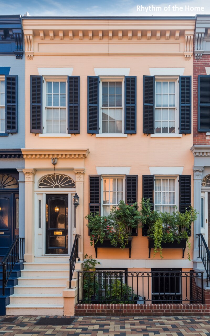 Soft Peach Hues on a Cheerful Federal Home