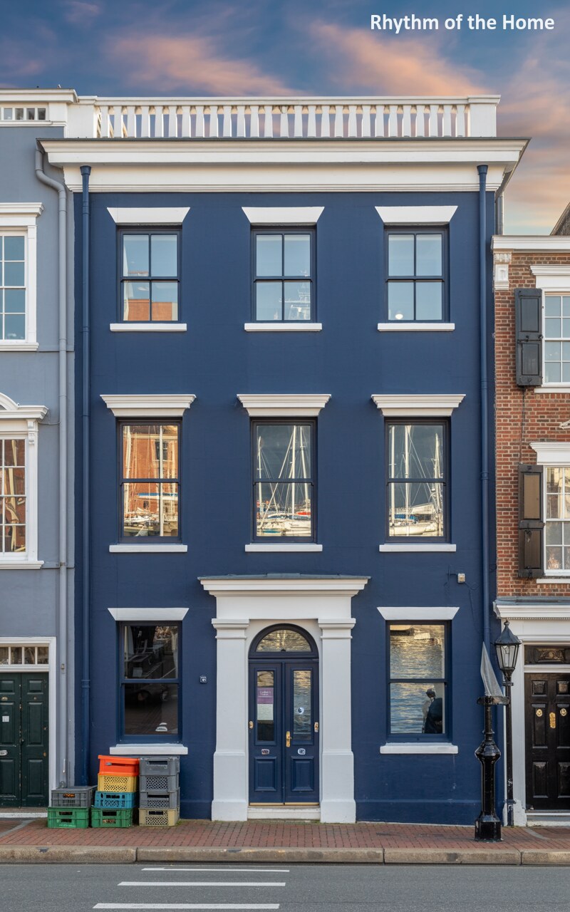 Deep Navy Blues on a Waterfront Federal Home