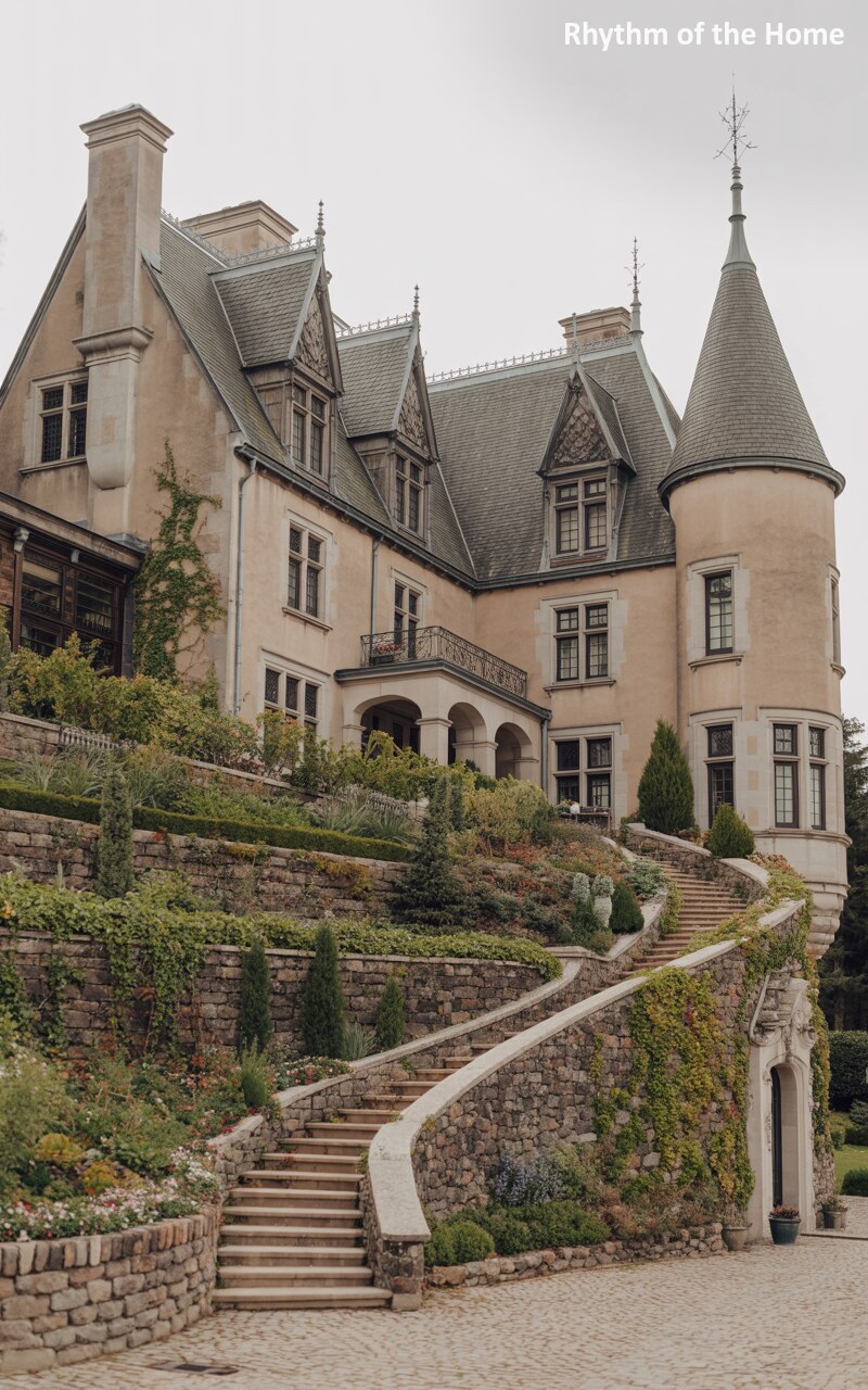 Terraced Hillside Chateausque Home