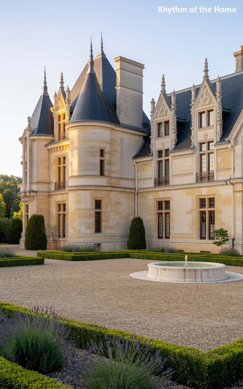 Sunlit Courtyard Chateausque Home