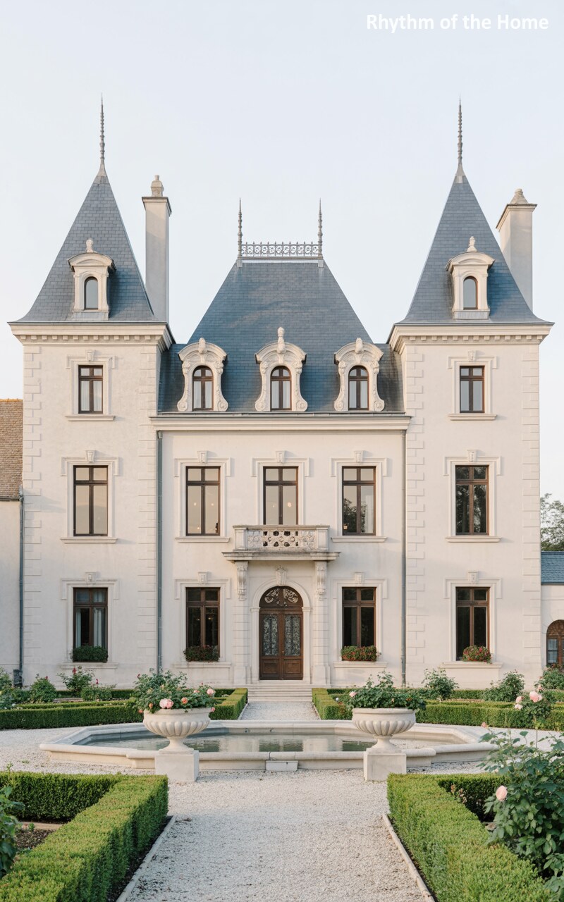 Pristine White Chateausque Home