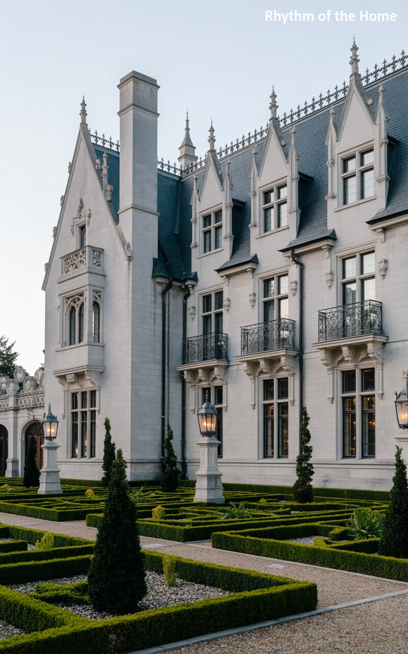 Ornate Balcony Chateausque Home