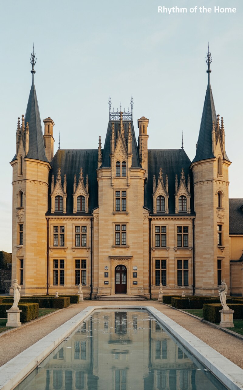 Golden Reflection of a Chateausque Home