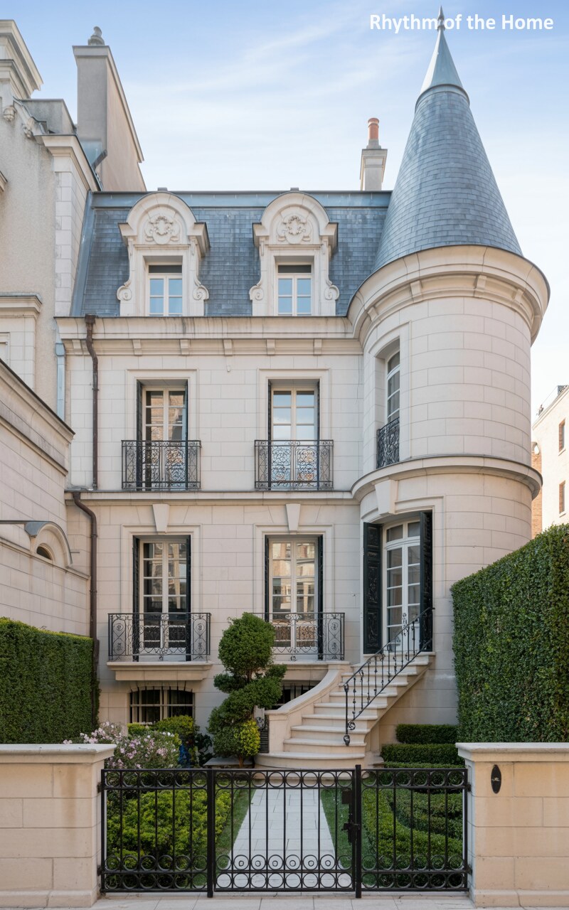 Sweeping Staircase of a Chateausque Home
