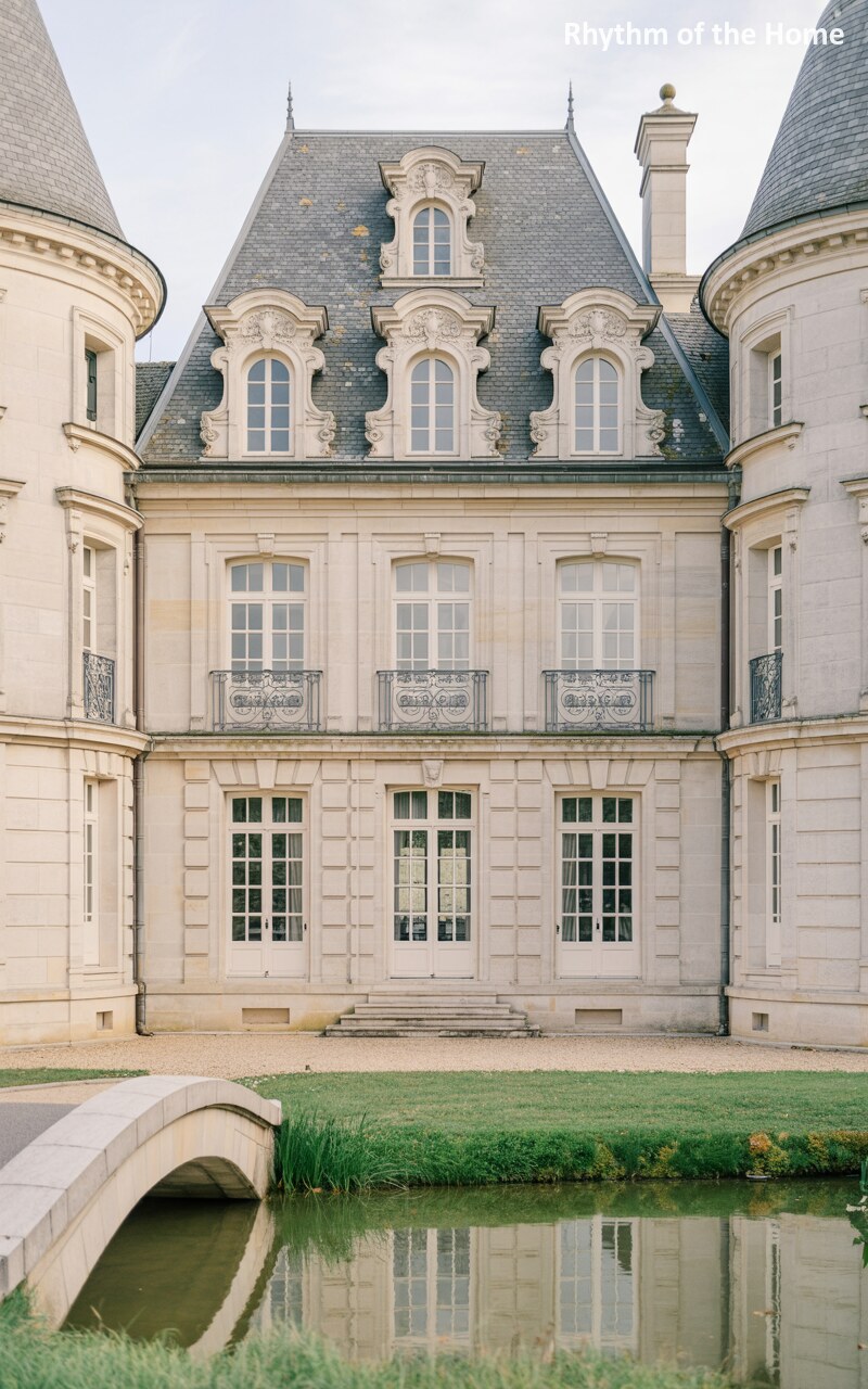 Symmetrical Moated Chateausque Home