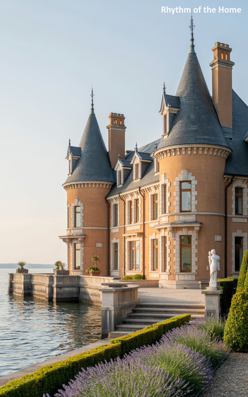 Sunset Hues on a Coastal Chateausque Home