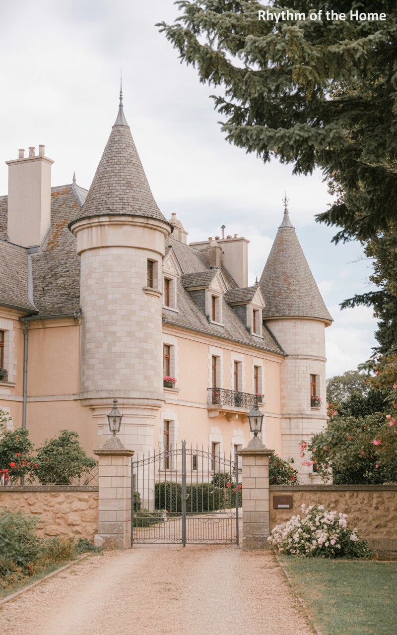 Warm Stucco Chateausque Home