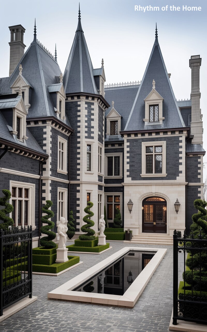Dramatic Contrasts in a Chateausque Home