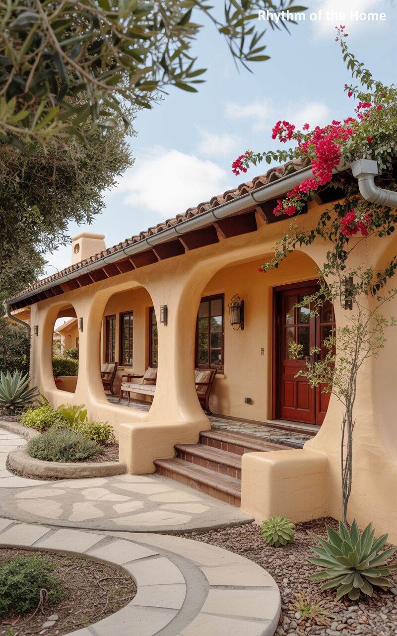 Sculptural Archway Ranch Home
