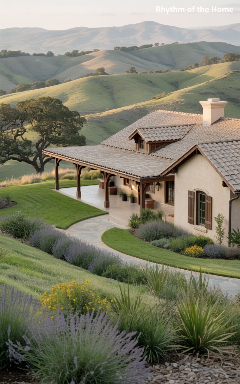 Mediterranean Hillside Ranch Home