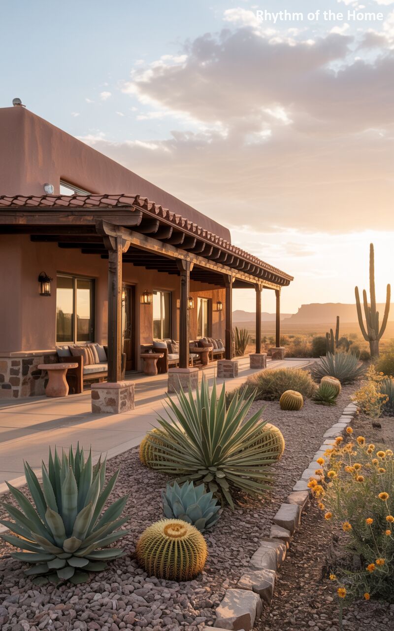 Twilight Adobe Ranch Home