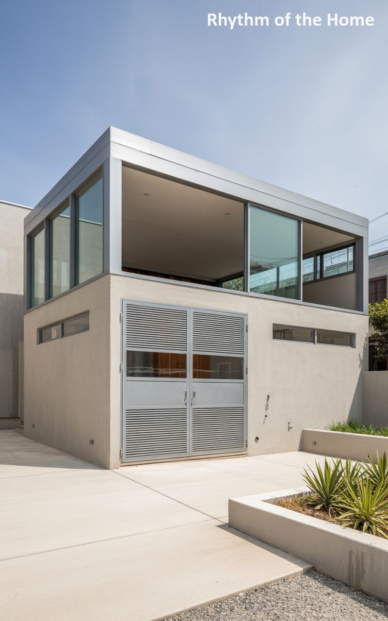 Modernist Industrial Stucco Coach/Carriage Home