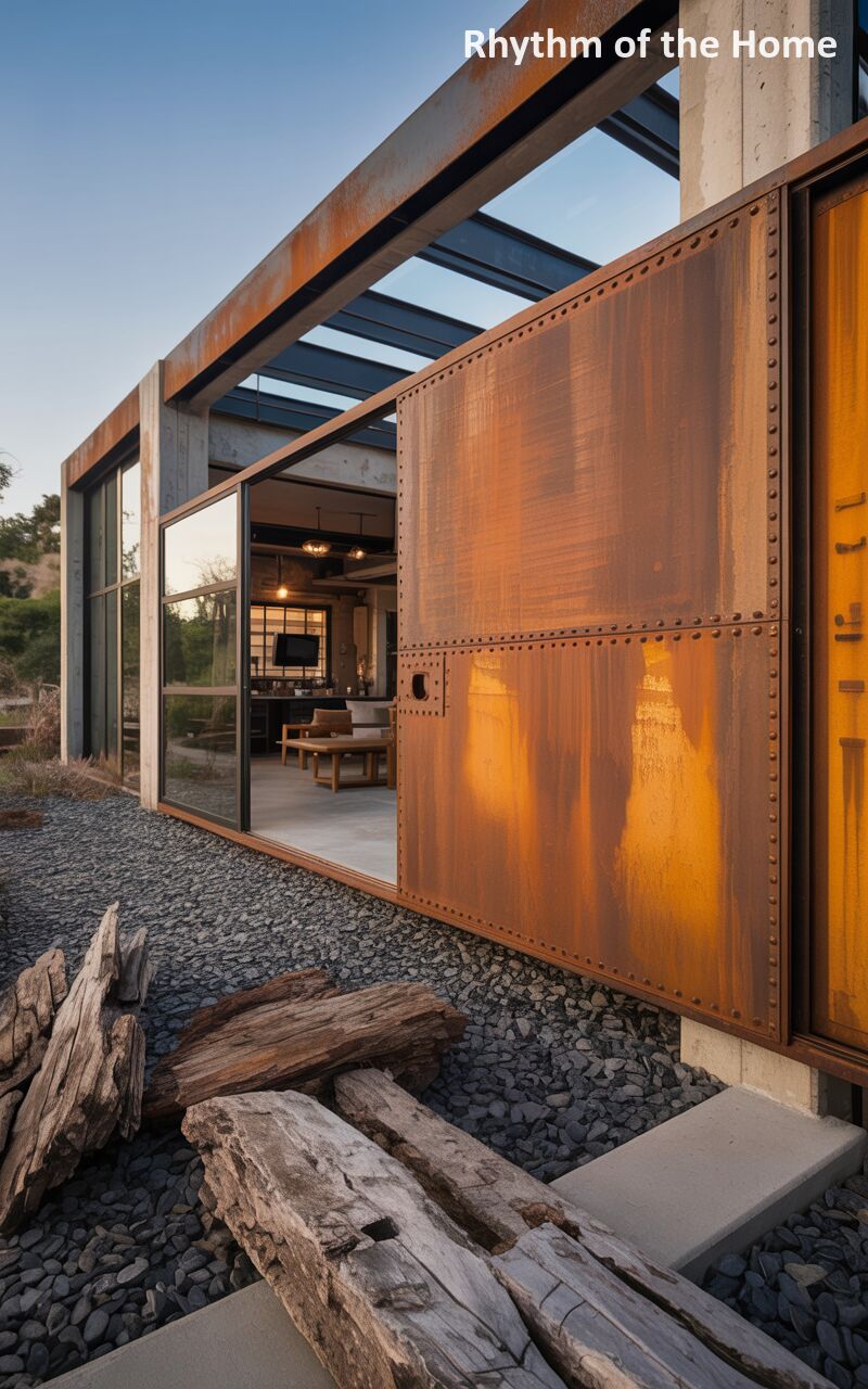 Corten Steel Contemporary Coach/Carriage Home